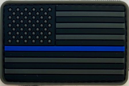 PVC US FLAG Patch - BLUE LINE